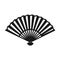 Hand fan icon isolated on white background, Japanese and Chinese folding fan, Traditional Asian paper geisha fan. Vector