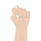 Hand fig sign gesture of contempt on circle seamless pattern,  background. Offensive abusive dulya symbol