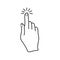 Hand finger click icon, black outline simple flat vector, touch