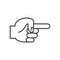 Hand finger pointer back vector line icon, sign, illustration on background, editable strokes