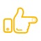Hand and finger pointer. The icon. Vector illustration.