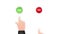 Hand with finger press start stop green and red button. Click sign. Motion graphics