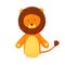 Hand or finger puppets play doll lion. Cartoon color toy for children theater, kids games. Vector cute and funny animal