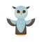 Hand or finger puppets play doll owl. Cartoon color toy for children theater, kids games. Vector cute and funny animal