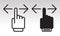 Hand finger swiping or swipe left and right gesture icons for apps and websites