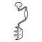 Hand fishing ice drill icon, outline style