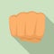 Hand fist icon, flat style