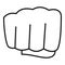 Hand fist icon, outline style