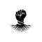 Hand fist and root logo design inspiration - Rebel logo design inspiration