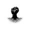 Hand fist and root logo design inspiration - Rebel logo design inspiration