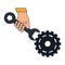Hand fixing gear with wrench