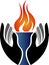 Hand flame logo