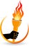 Hand flame logo