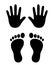Hand and foot print icons