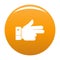 Hand forward icon vector orange
