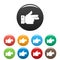 Hand forward icons set color vector