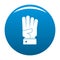 Hand four icon blue vector