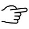 Hand gesture attention icon, outline style