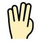 Hand gesture fingers icon color outline vector