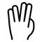 Hand gesture fingers icon, outline style