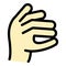 Hand gesture funny icon color outline vector