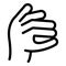 Hand gesture funny icon, outline style
