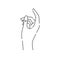 Hand gesture hold line black icon. Pictogram for web page, mobile app, promo. Editable stroke. Hand drawn illustration