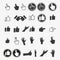 Hand gesture icon set. Black icon series.