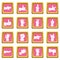 Hand gesture icons pink