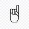 Hand gesture raising the index finger vector linear icon isolated on transparent background, Hand gesture raising the index finger