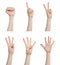 Hand gesture set counting numbers