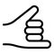 Hand gesture surfing icon, outline style