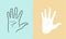 hand gesture symbol. Line art drawing people hand. Vector eps 10. High five  open hand gestures