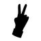 Hand gesture V sign for victory or peace flat vector icon for apps and websites