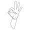 Hand gesture vector illustration Ok