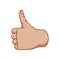 Hand gestures, great design for any purposes. Ok sign. Good sign. Gesture line icon. Vector gestures. White background.