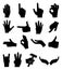 Hand gestures icons set