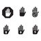 Hand gestures icons set. Stop gesture. Crossed fingers. Superstition. Steeple hand gesture. Counting on fingers. Okay gesture