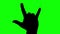 Hand gesturing heavy metal rock sign silhouette isolated