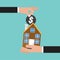 Hand Give A Coin To House Buying Real Estate Conceptual