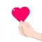 Hand give heart vector.