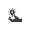 Hand give idea bulb with dollar vector icon