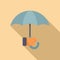 Hand give umbrella protection icon flat vector. Support parasol