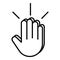 Hand gives five icon, outline style