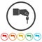 Hand giving car keys, Car Sharing icon, 6 Colors Included
