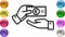 Hand Giving Cash Money in Euro Banknote. Money exchange, transfer, help, donation, cash payment and charity concept. Vector