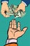 Hand giving money