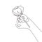 Hand giving a rose flower minimalism continuous one single line drawing vector illustration simple and simplicity style