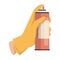 Hand in glove holding aerosol container vector isolated