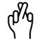 Hand good luck icon, outline style